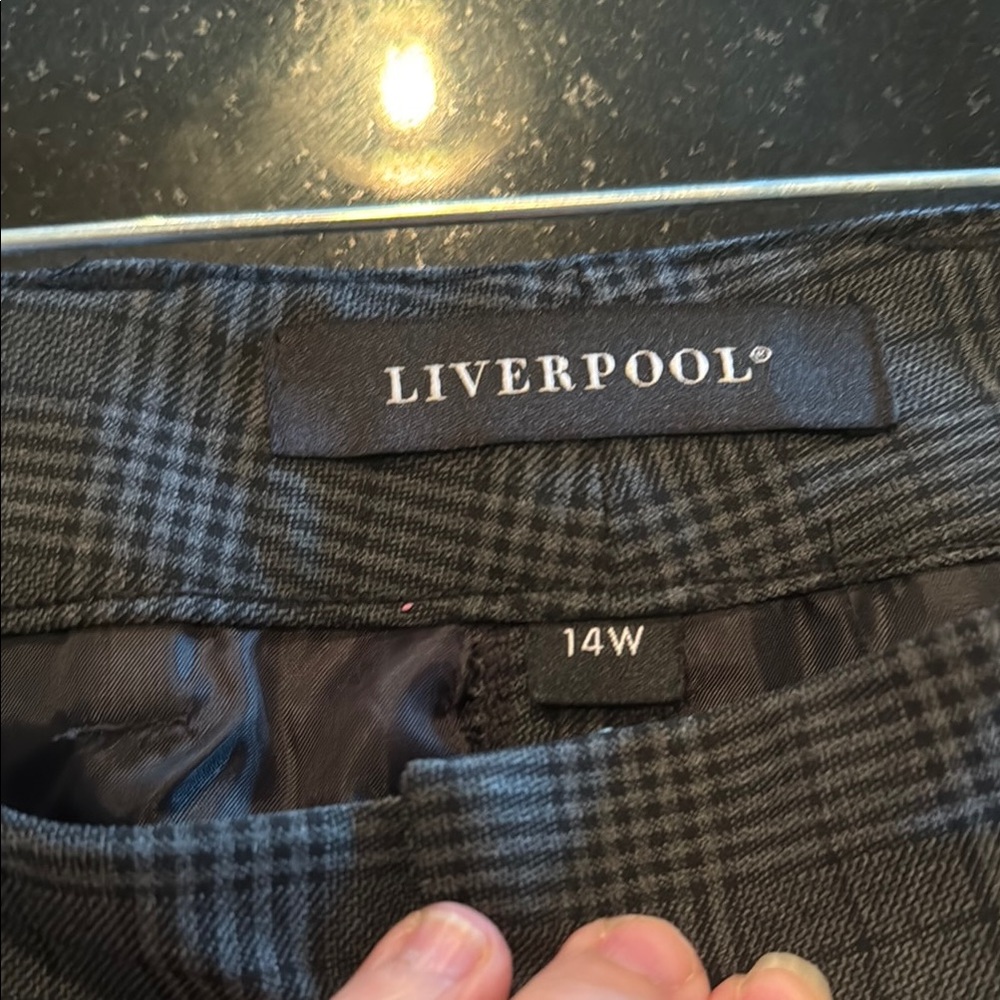 Liverpool Gray Plaid Work Trousers